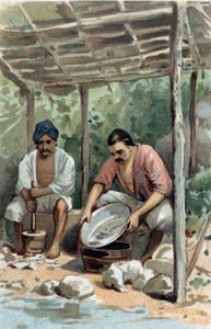 Ón súrológépek Malacca (Malacca), Malajzia. A 19. század végének kromolitográfiája. alkotó: Unknown artist