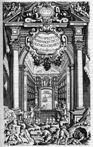 A "" GYÓGYSZERÉSZETI TÁJÉKOZTATÓ címoldala, amely alatt a Milánói ANTIDOTARY Galen-Chemicum alkotó: Unknown artist
