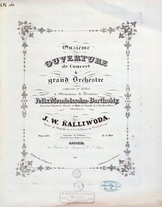 Kalliwoda 11. nyitányának zenei partitúrájának címlapja alkotó: Unknown artist
