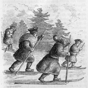 Közlekedés Lappföldön: körök és korcsolyáik. alkotó: Unknown artist