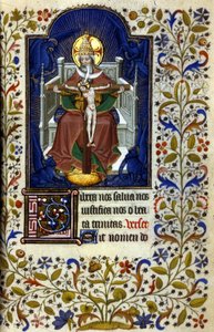 Szentháromság. Miniatűr, 15. század eleje. Bibl. Trivulziana, Milánó. alkotó: Unknown artist