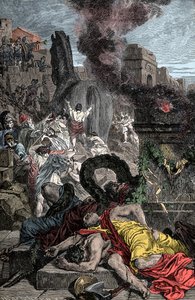 Trójai faló – trójai háború: a faló belép a megerősített városba alkotó: Unknown artist