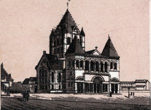 Szentháromság-templom New York-ban, az Egyesült Államokban a „A világ 168 nézetet illusztrál” Datálatlan (19. század vége) alkotó: Unknown artist