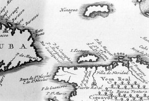 Teknősök-sziget és Santo Domingo Pierre Vandier 17. századi térképéről. alkotó: Unknown artist