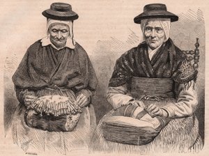 Két orsós csipkekészítő Puy-en-Velay (Haute-Loire) Auvergne-ben, Franciaországban alkotó: Unknown