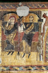 Két szent. A Taull-i Szent Mária-templom freskójának részlete. 1123 kb. Barcelona. Katalónia Nemzeti Művészeti Múzeum. alkotó: Unknown artist