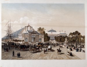1855. évi egyetemes kiállítás: Iparpalota – Litográfia alkotó: Unknown artist