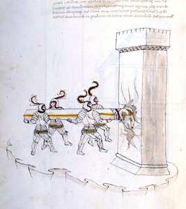 Hívő használata támadás során a 16. században. alkotó: Unknown artist