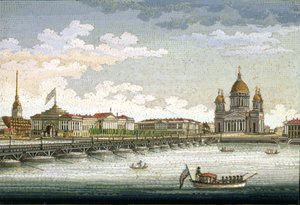 Nézet a Neva folyóról a Szent Izsák térre és a Szent Izsák hídra, Jegor Jakovlevics Vekler (1800-61) alkotó: Unknown Artist