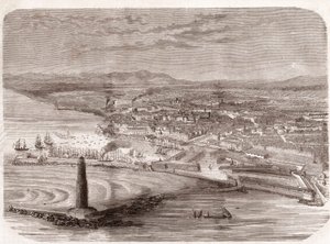 Livorno látképe (Livorno - Toszkána - Toszkána) - Toszkána - metszet 1860 alkotó: Unknown artist