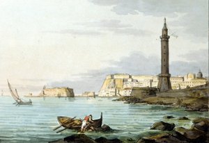 Kilátás Nápolyra a kikötőből. A bal oldalon a Castel dell