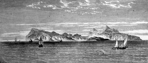 Kilátás a Procida-szigetre Nápoly mellett. 19. századi metszet. alkotó: Unknown artist