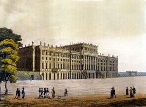 Kilátás a Schonbrunni kastélyra, az osztrák császári család egykori rezidenciájára, Bécs, Ausztria, metszet 1830 körül alkotó: Unknown artist