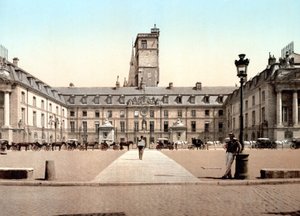 Kilátás a városházára Dijonban. Photochrome v. 1890. alkotó: Unknown artist