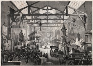 Eugene Delessert, nyilvános partikat szervező cég építőipari műhelyeinek kilátása, a Dauphine a Paris sugárút - „Le Monde Illustré” gravírozása” alkotó: Unknown artist