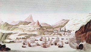 Kilátás a szigetre Saint Helena (metszet alkotó: Unknown artist