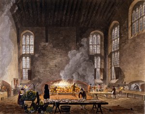 Kilátás az Oxfordi Egyetem Christ Church konyháira. 1850 alkotó: Unknown artist