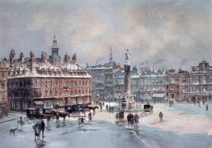 Kilátás a Lille-i nagy helyről Azonosítatlan szerzői nyomat. 19. századi Párizs, B.N. alkotó: Unknown artist