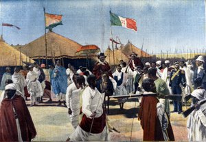 II. Menelik (1844-1913, etióp király) látogatása az olasz meghatalmazott Ciccodicola elnökénél alkotó: Unknown artist