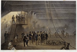 A walesi herceg látogatása egy csónakban, amely az atlanti távírókábelt fekteti alkotó: Unknown artist