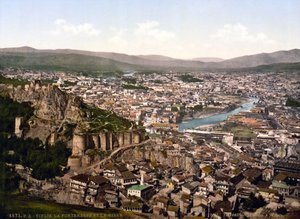 Kilátás Tbiliszire (korábbi nevén Tiflis), a Grúz Köztársaság fővárosára - 1890 körül Magángyűjtemény alkotó: Unknown artist