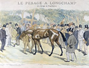 Mérlegelés Longchampban és egy csoport lótulajdonos alkotó: Unknown artist
