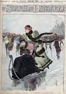 Téli mulatság. A korcsolyázók. Mr. Vallet akvarellje a vasárnapi napra. január 10 alkotó: Unknown artist