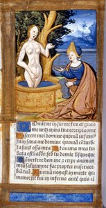 Nő a WC-ben. Egy kézirat oldala a Pentateuchból. 15. század. Bibl. Braidense, Milánó. alkotó: Unknown artist