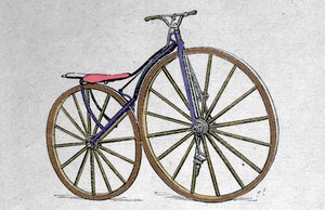 Fa velocipéd modell. Pierre Michaux feltalálta a pedált az 1860-as évek elején. alkotó: Unknown artist
