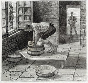 A Tomme munkája egy auvergne-i sajtkészítőtől – Louis Figuier „Az ipar csodái” c. alkotó: Unknown artist