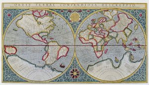 Mercator világtérképe (1587) – „Gerardus Mercator atlasza” után alkotó: Unknown artist