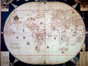 Sebastian Cabot (1476-1557) navigátor világtérképe 1544. Paris, B.N. alkotó: Unknown artist