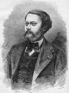 Edmond About (1828-1885), francia író portréja, 1866-os metszet. alkotó: Unknown artist