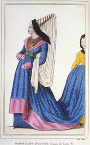 Skóciai Margit, a francia Dauphine portréja – I. Jakab skót király lánya és XI. Lajos felesége. 1418-1445. 1830-as metszet. alkotó: Unknown artist