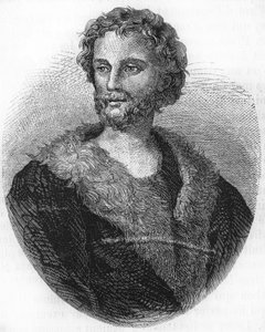 Mathurin Régnier portréja. Francia költő (1573-1613) 1866-os metszet. alkotó: Unknown artist