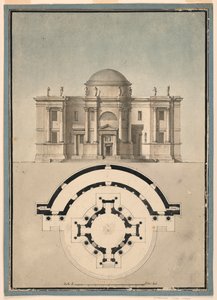 Klasszikus templom kialakítása Tempietto-val és félköríves Aedicule-val