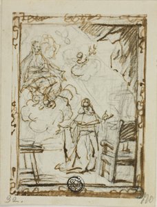 Madonna megjelenése a térdelő szentnek alkotó: Unknown Italian