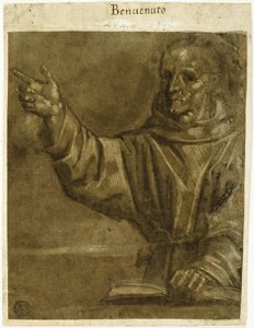 Sienai Szent Bernardinus prédikációja egy nyitott könyvből alkotó: Unknown Sienese