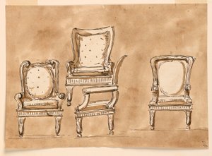Rajz, székek, 1780-90 alkotó: Unknown artistUnknown artist