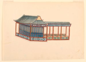 Rajz, Chinoiserie pavilon, 1815-22 alkotó: Unknown artistUnknown artist