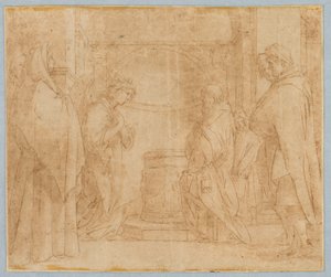 Rajz, másolat az Angyal Zakariásnak szóló hirdetése után, 1538-1600 alkotó: Unknown artistUnknown artist