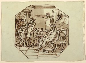 Rajz, Cornelia, a Gracchiak anyja, Palazzo Cavina, Faenza, 1816 alkotó: Unknown artistUnknown artist