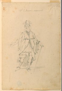 Rajz, jelmeztervezés: 1720 körül.