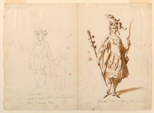 Rajz, jelmeztervezés: 1720 körül. alkotó: Unknown artistUnknown artist