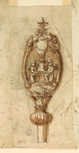 Rajz, Felvonulási bot címer, 1600-1650 alkotó: Unknown artistUnknown artist