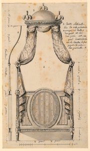 Rajz, Lengyel stílusú ágy tervrajz, 1780