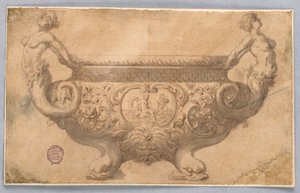 Rajz, tál tervrajza, 17-19. század alkotó: Unknown artistUnknown artist