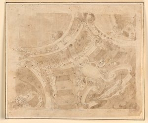 Rajz, mennyezeti terv, 1700-1750 alkotó: Unknown artistUnknown artist
