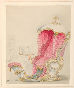 Rajz, terv egy nyugágyhoz, 1810 körül. alkotó: Unknown artistUnknown artist