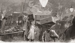 Reggel 5 óra a Billingsgate halpiacon, London, Anglia a 19. században alkotó: Unknown artist